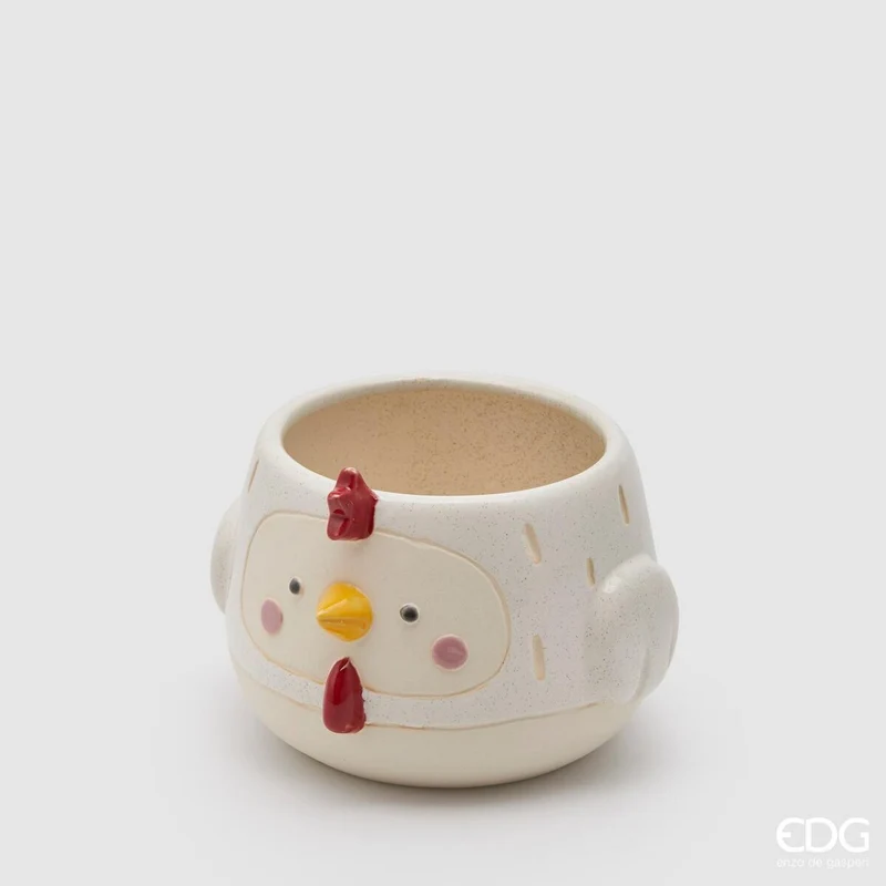 Vaso gallina in ceramica
