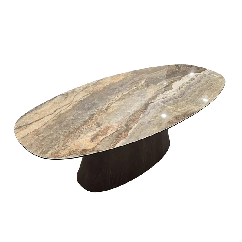 Pole to Pole Danish Esstisch in Ceramic Onyx