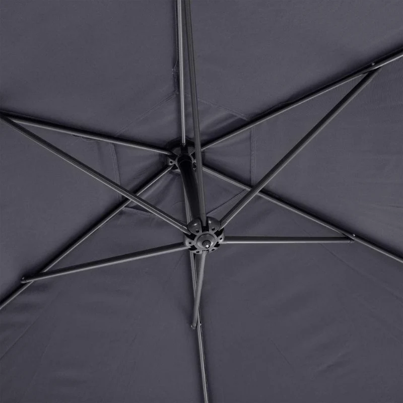Ombrellone a sbalzo antracite 3m con manovella e rotazione 360° – Janeiro