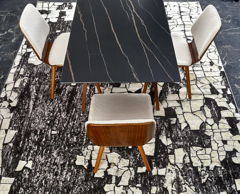 Tavolo allungabile per 6/8 persone marmo Fuego 140/200x82 cm