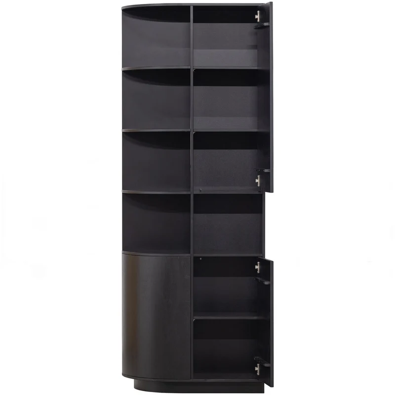 Credenza 2 ante in legno di pino nero opaco Finca 210x78 cm