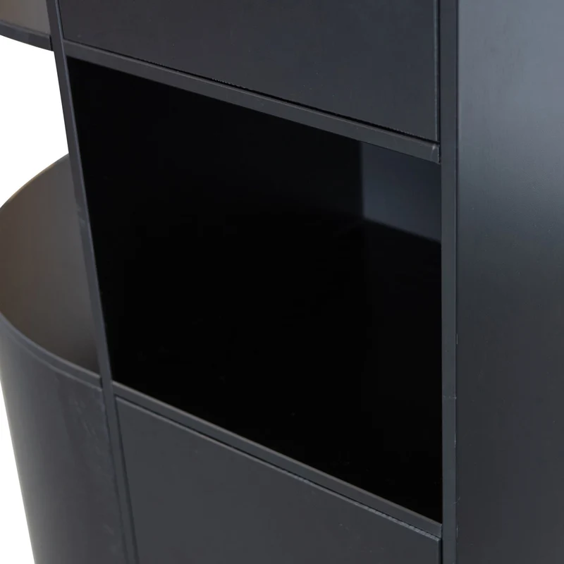 Credenza 2 ante in legno di pino nero opaco Finca 210x78 cm