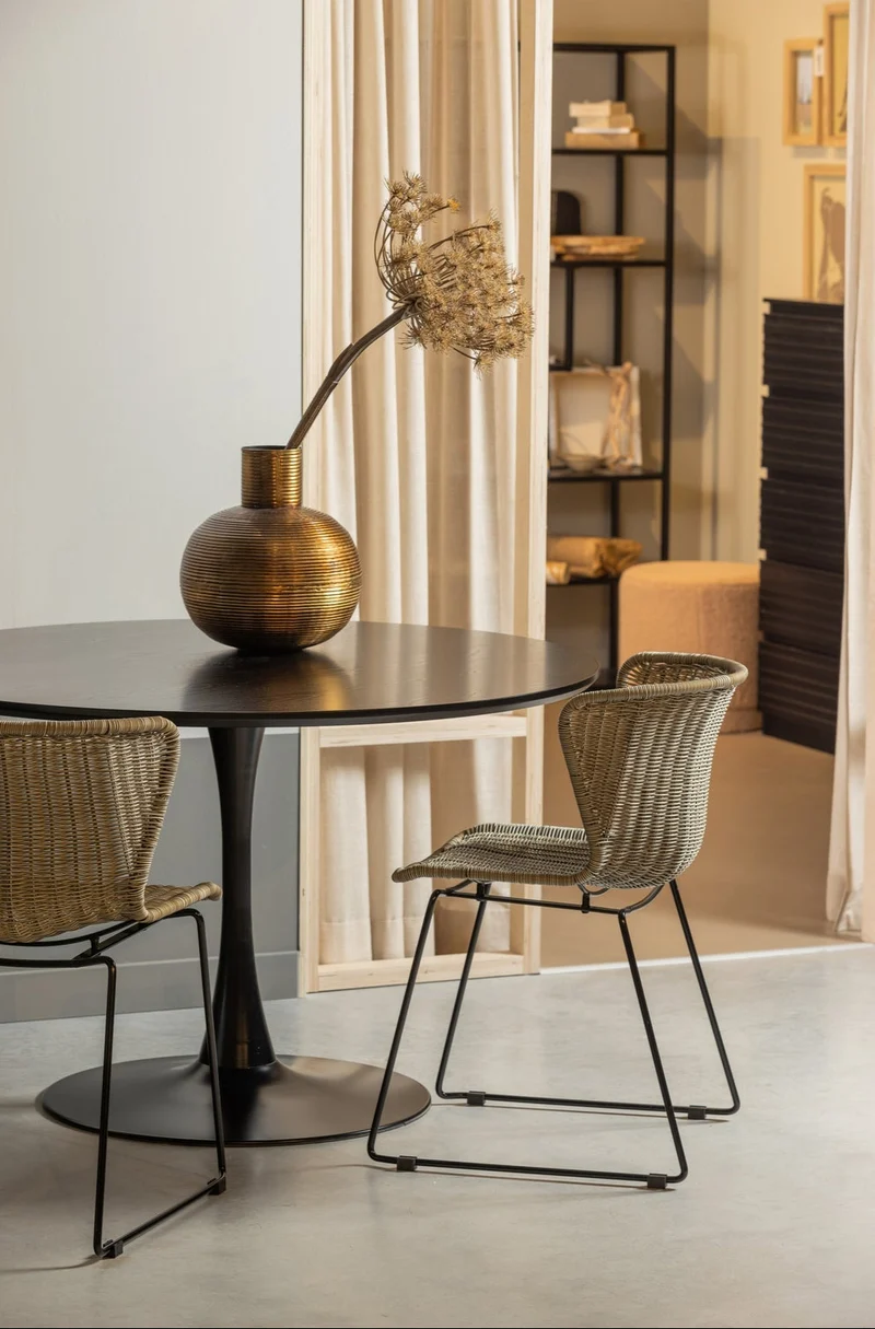 Tavolo da pranzo rotondo nero Sammy 75x120 cm