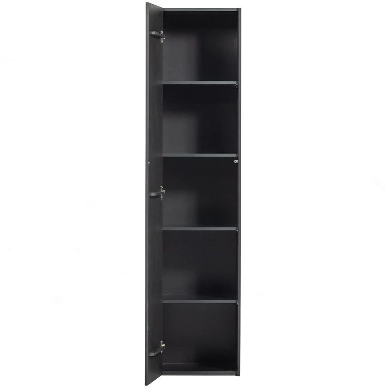 Credenza 1 anta in legno di pino nero opaco Teun 188x44 cm