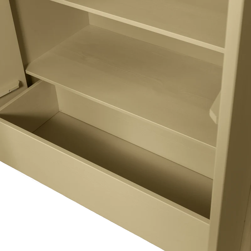 Credenza 2 ante 1 cassetto in legno di pino Basu 210x101 cm