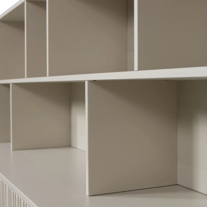 Credenza a giorno in legno di quercia New Gravure 65x200 cm