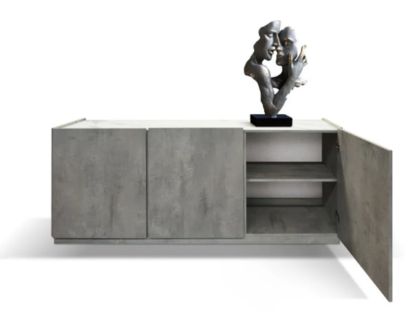 Cesar - Madia grigio cemento con top effetto marmo