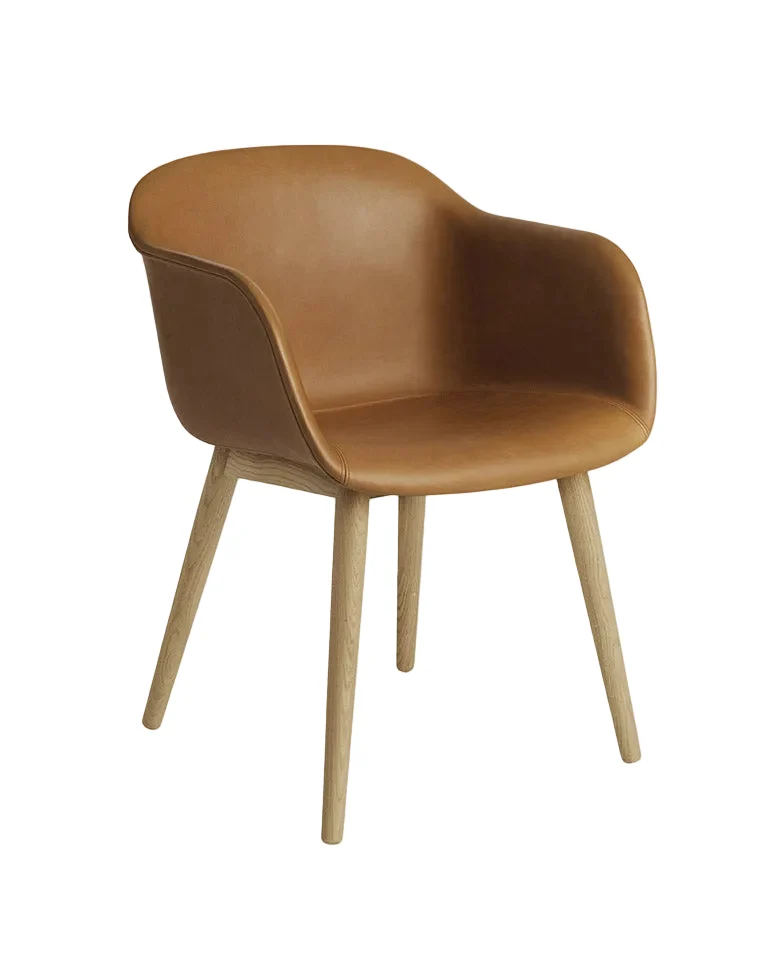 Fiber Armchair Upholstery - Wood Base