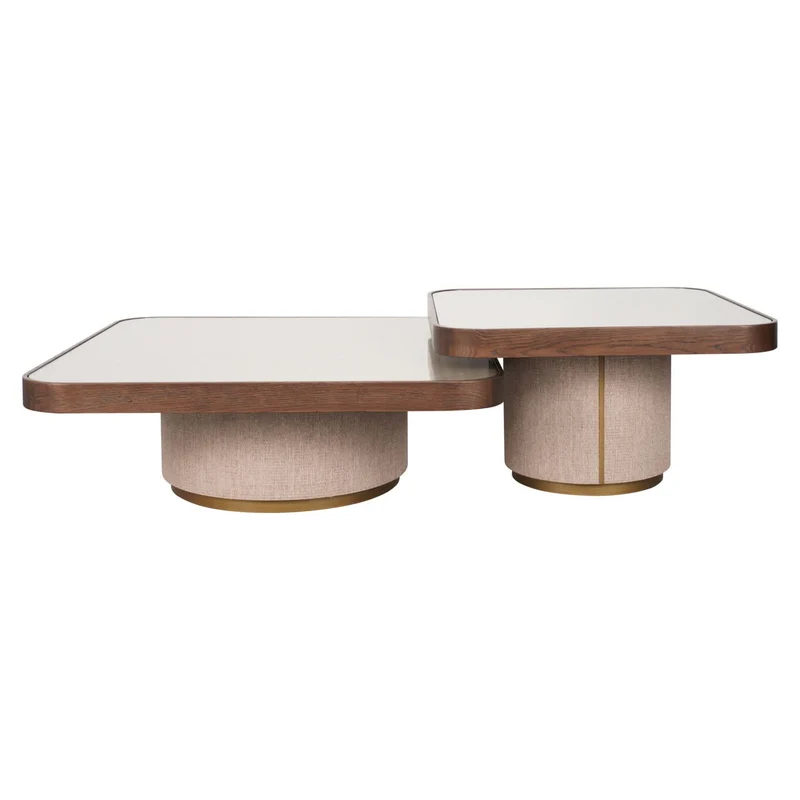 Richmond Interiors – Couchtisch Willox Brown (2er-Set, inkl. Glasplatte)