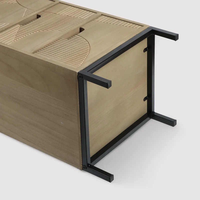 Goethea - Cassettiera in stile scandinavo con 4 cassetti intagliati