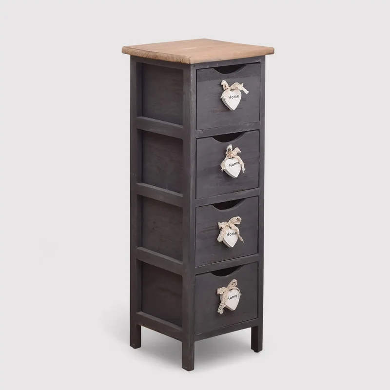 Rhapis - Cassettiera grigio antracite con 4 cassetti
