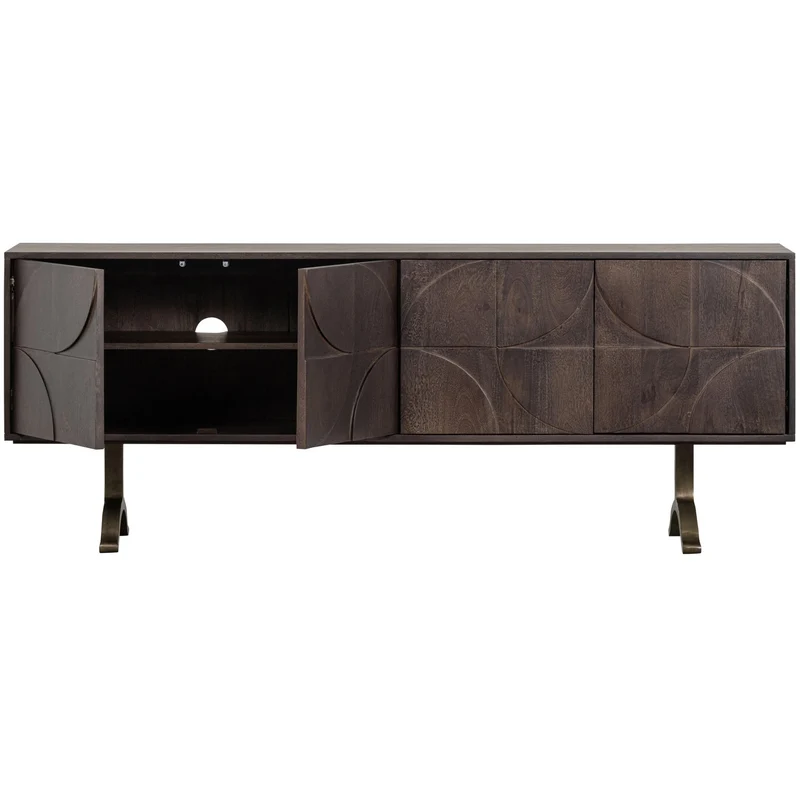 Madia 4 ante 1 cassetto in legno di mango Draw 70x180 cm
