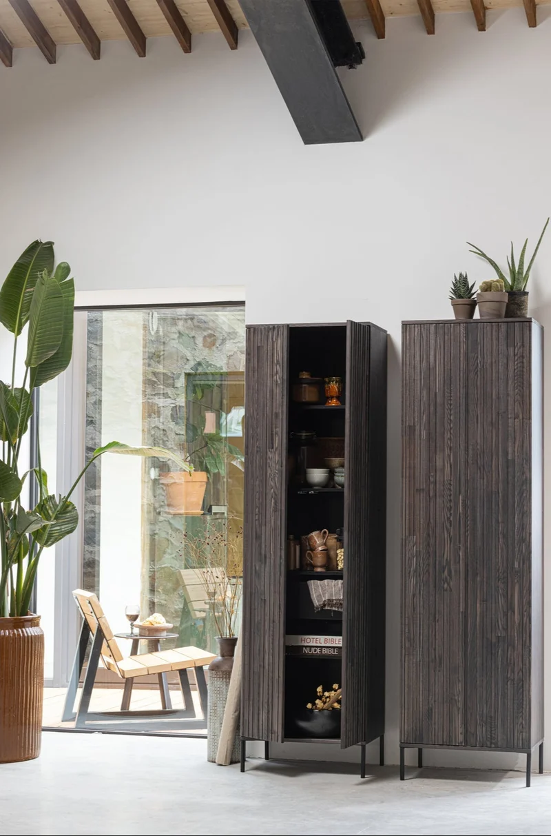 Credenza 2 ante 1 cassetto in legno di frassino New Gravure 210x60 cm