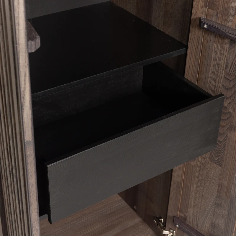 Credenza 2 ante 1 cassetto in legno di frassino New Gravure 210x60 cm