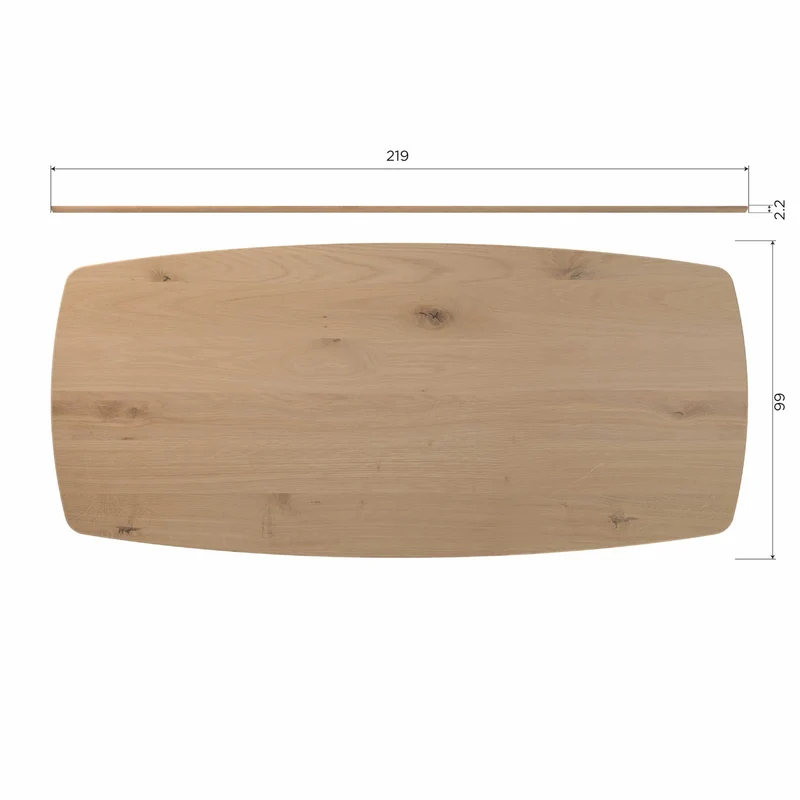 Tavolo da pranzo ovale in rovere Novus 74x220 cm