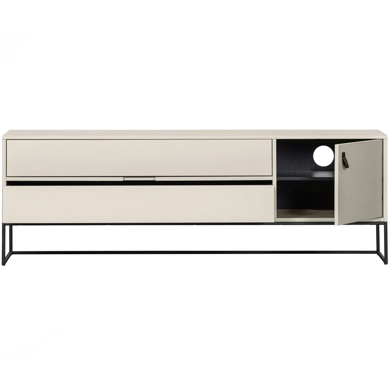 Mobile TV 1 anta 2 cassetti in legno di pino Silas 60x180 cm