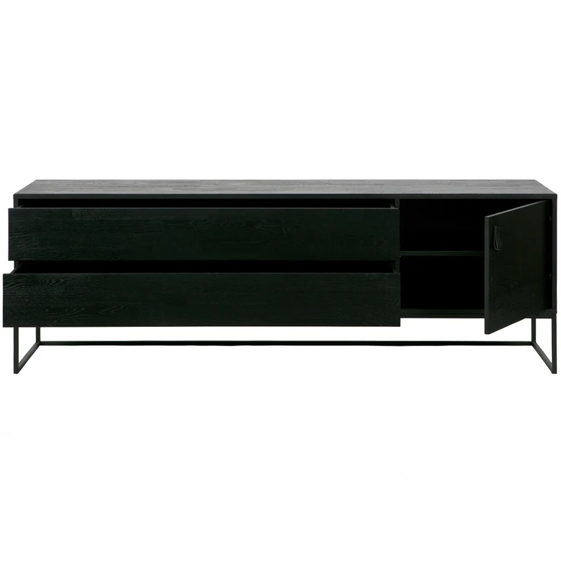 Mobile TV 1 anta 2 cassetti in legno di pino Silas 60x180 cm