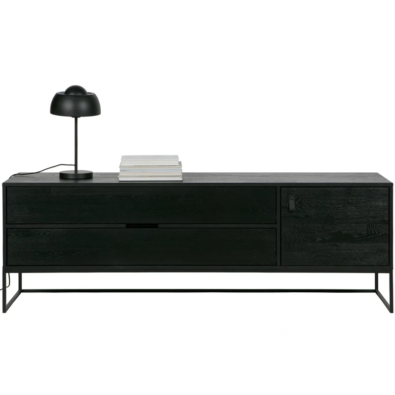 Mobile TV 1 anta 2 cassetti in legno di pino Silas 60x180 cm