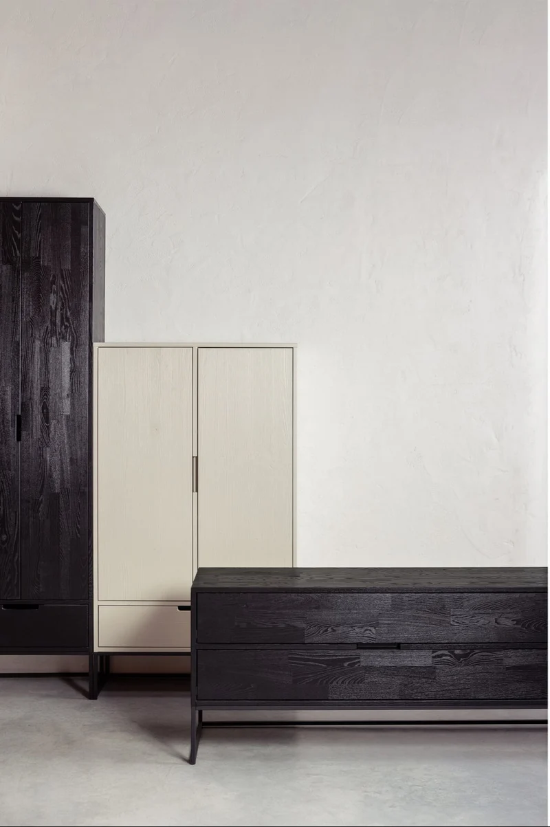 Mobile TV 1 anta 2 cassetti in legno di pino Silas 60x180 cm