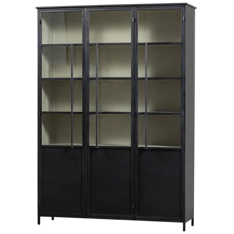 Vetrina 5 ripiani in metallo nero Exhibit 200x137 cm
