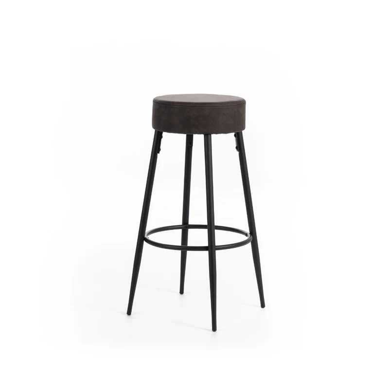 Greg (SET 2 SGABELLI) - Sgabello con seduta in microfibra imbottita e gambe in metallo