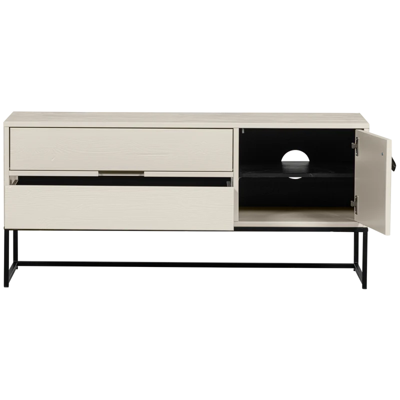 Mobile TV 1 anta 2 cassetti in legno di pino Silas 55x120 cm