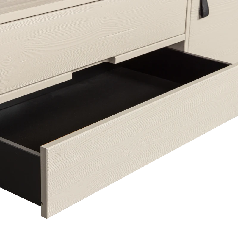 Mobile TV 1 anta 2 cassetti in legno di pino Silas 55x120 cm