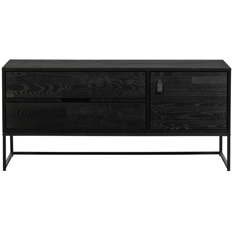 Mobile TV 1 anta 2 cassetti in legno di pino Silas 55x120 cm
