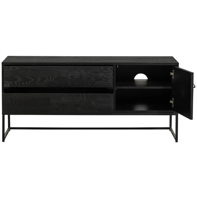 Mobile TV 1 anta 2 cassetti in legno di pino Silas 55x120 cm
