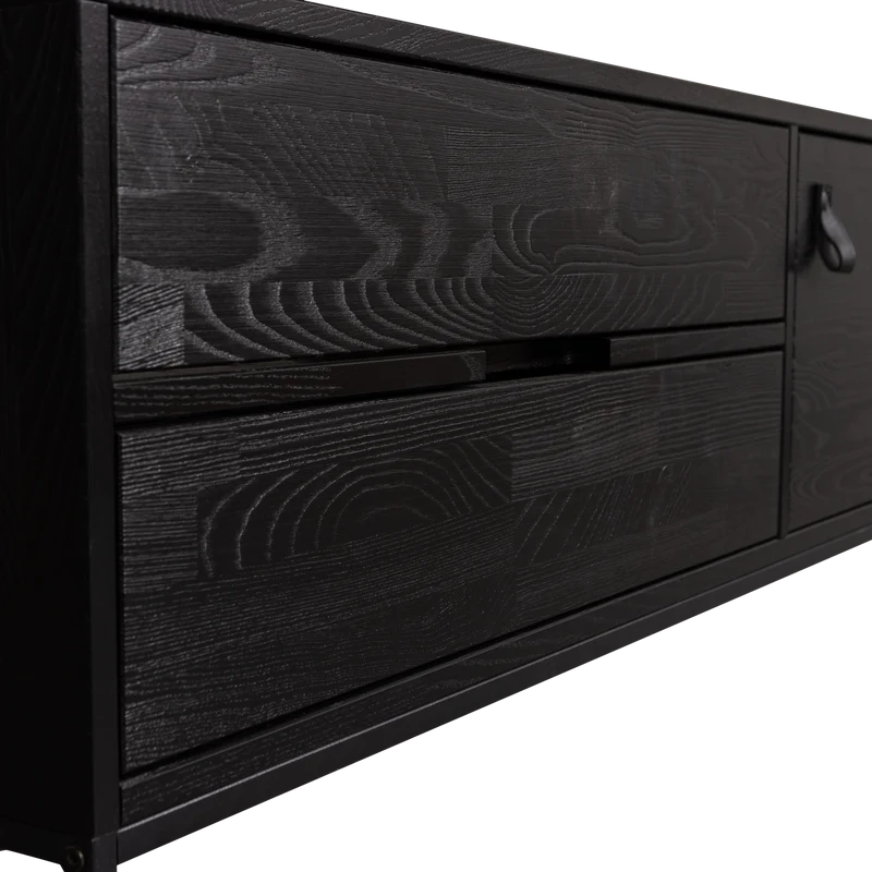 Mobile TV 1 anta 2 cassetti in legno di pino Silas 55x120 cm