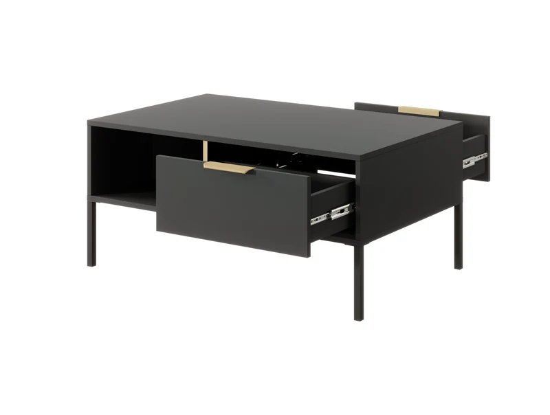 Tavolino con 1 cassetto e 1 ripiano antracite Venere 97x44 cm