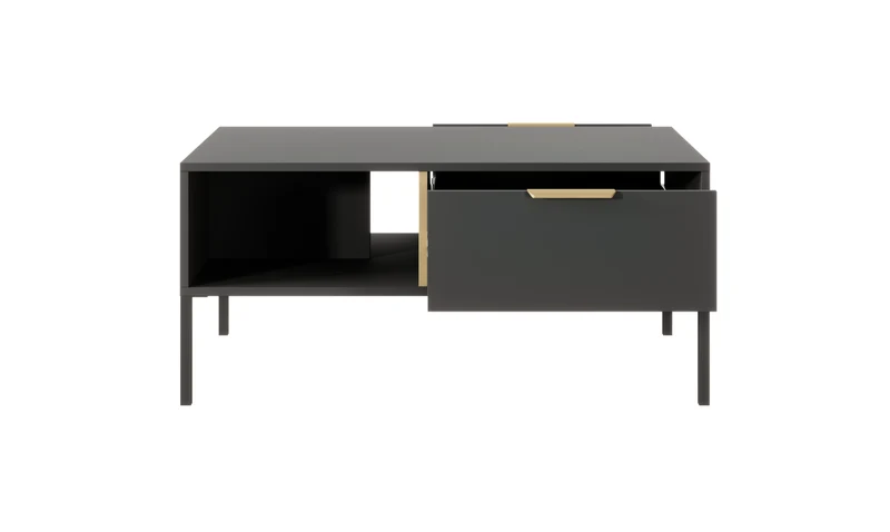 Tavolino con 1 cassetto e 1 ripiano antracite Venere 97x44 cm
