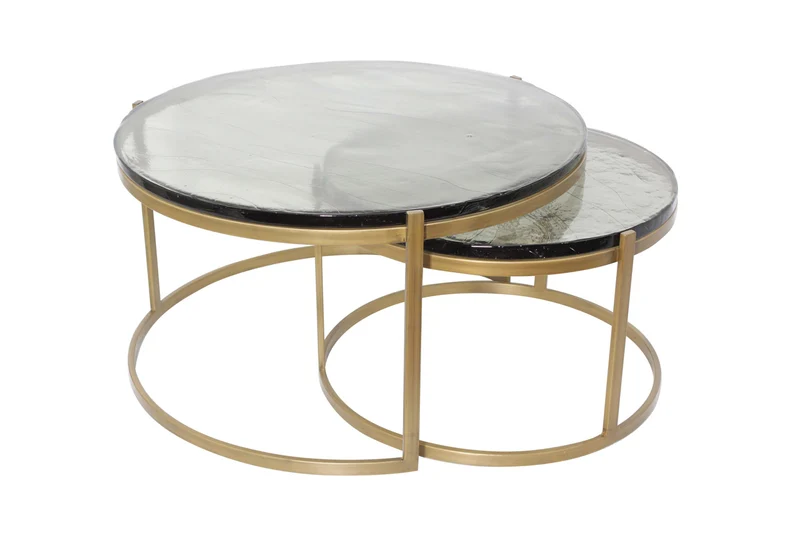Richmond Interiors Couchtisch-2er Set Cleo gold