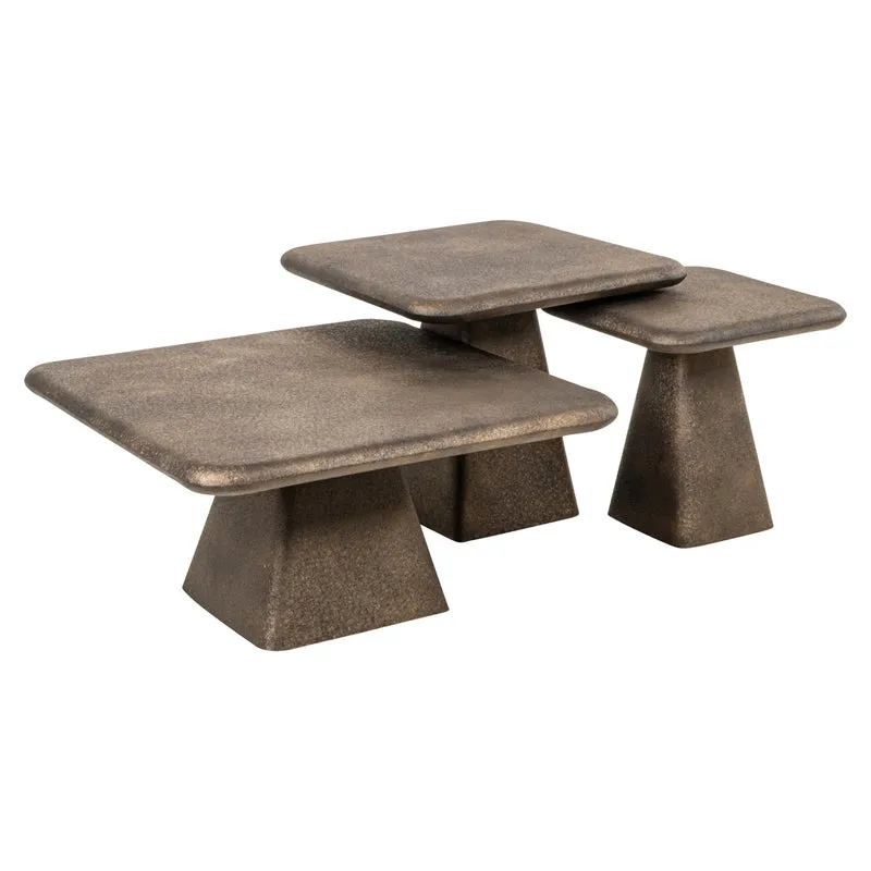 Richmond Interiors Couchtisch-3er Set Marlie gold