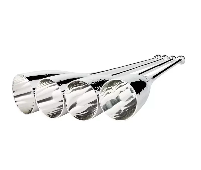 Edzard 4er-Set Sektkelch Dodo (Höhe 23 cm, Füllmenge 200 ml), gehämmert, edel versilbert