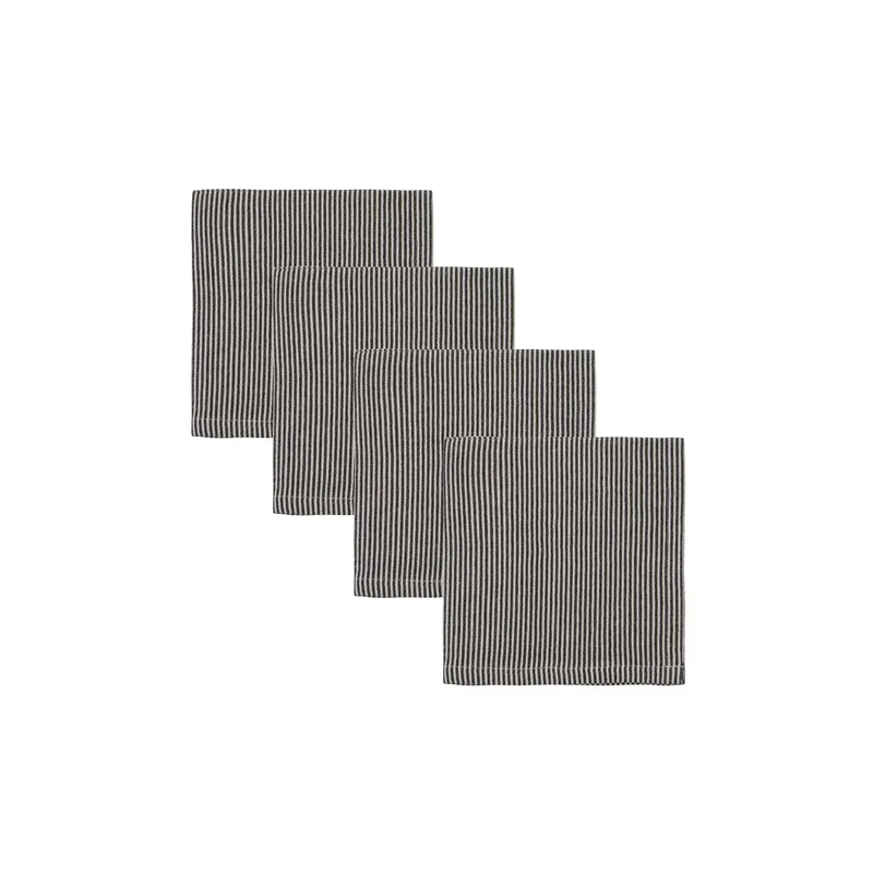 Block servetten katoen zwart - set van 4