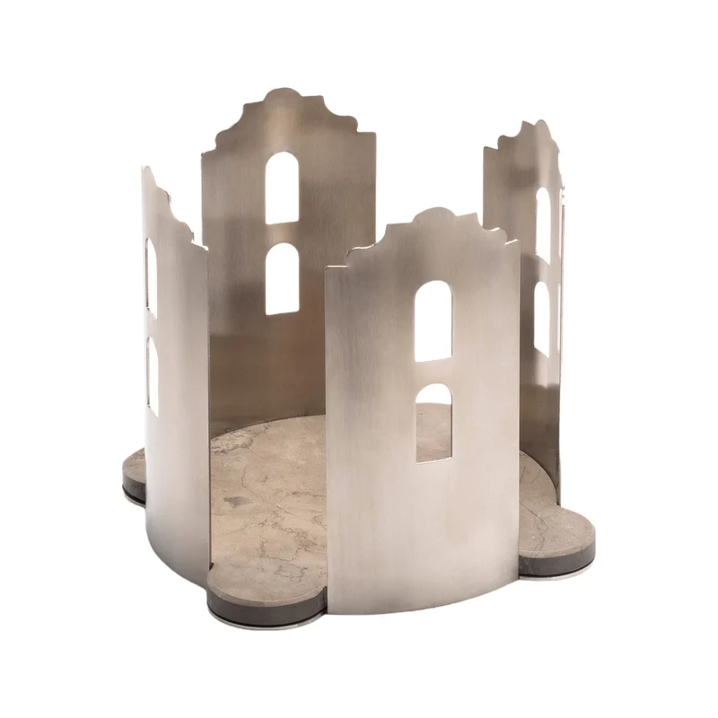 Marble and Steel Centrepiece QUATTROCANTI by Gabriele D'Angelo
