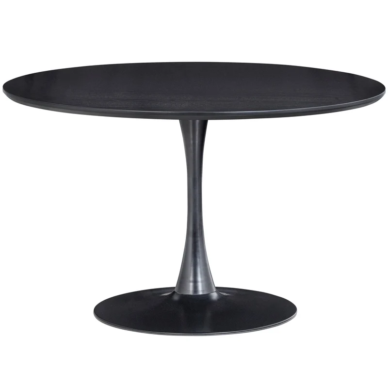 Sammy tavolo da pranzo base tromba tondo mdf nero ø120cm