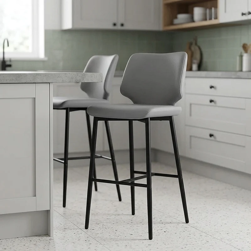Sgabello Ecopelle - Elan Grigio