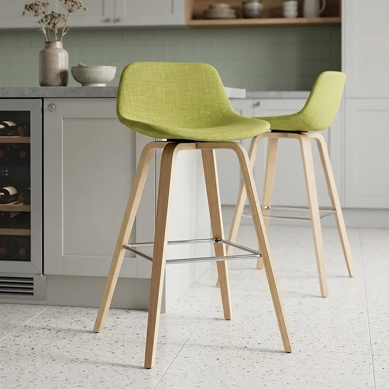 Sgabello Tessuto Legno - Reef Verde