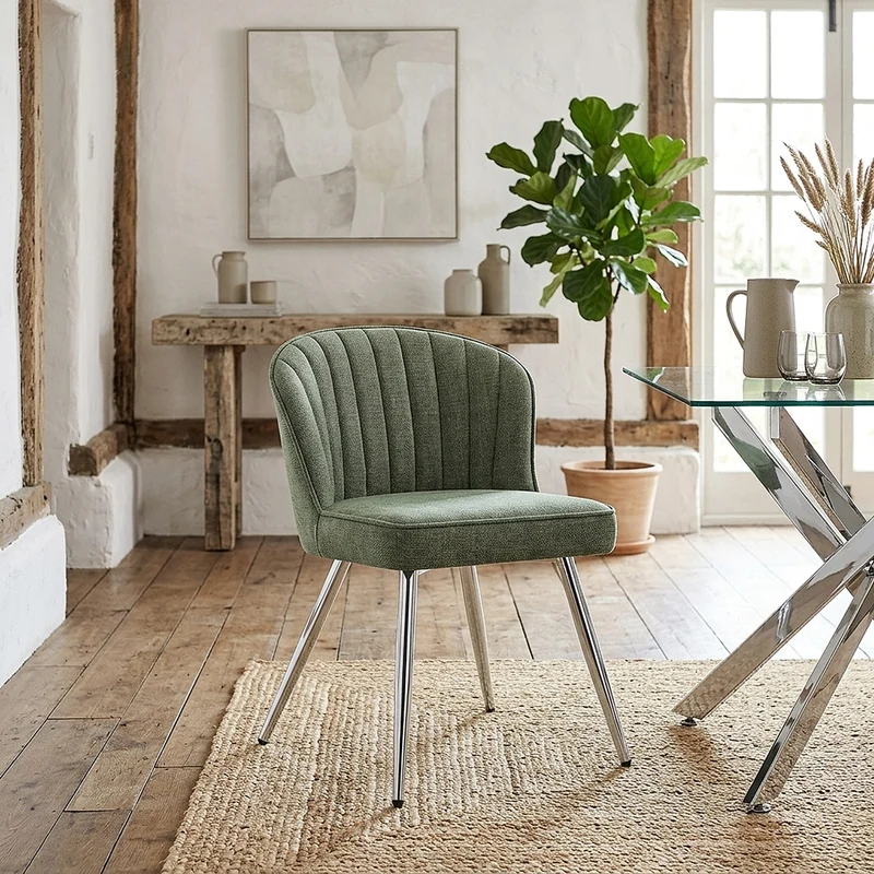 Sedia da Pranzo Tessuto - Chase Verde