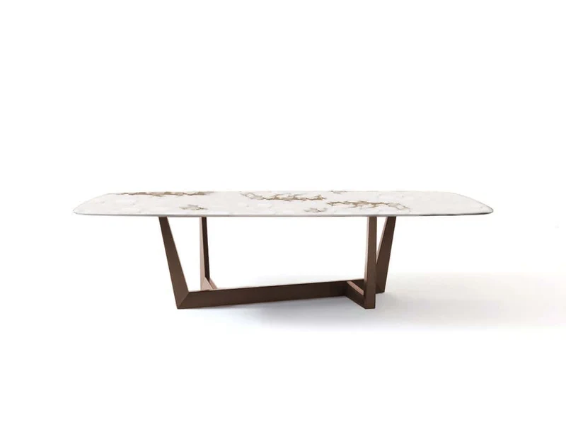 Tavolo ART 250x112 cm - Bronzo - Calacatta Macchia Vecchia Ceramica Finitura Seta By Bonaldo