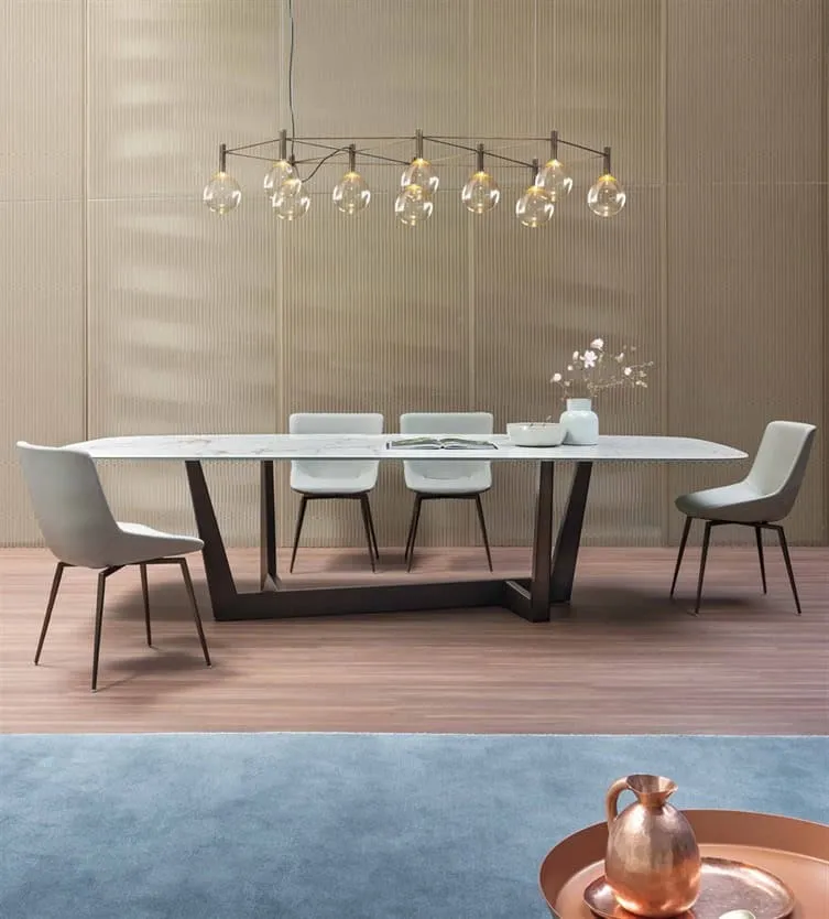 Tavolo ART 250x112 cm - Bronzo - Calacatta Macchia Vecchia Ceramica Finitura Seta By Bonaldo