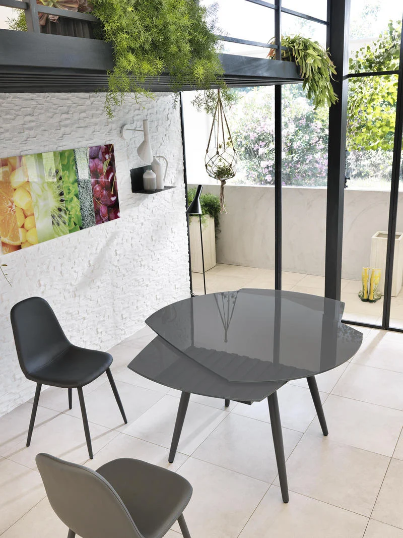 Kyoto Four - Tavolo allungabile con top in vetro ceramica