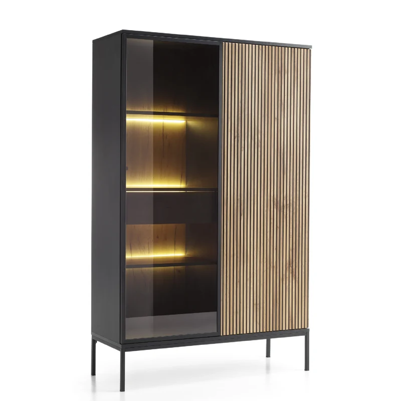 Vetrina con 2 ante e LED integrato Aura 104x166 cm