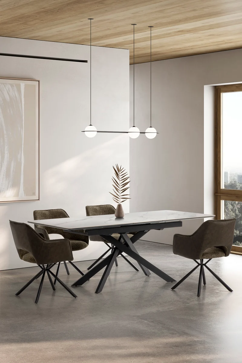 Tavolo allungabile in ceramica per 6/8 persone bianco Belman 160/200x76 cm