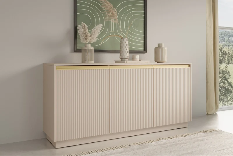Madia 3 ante in legno laminato Gold 154x72 cm