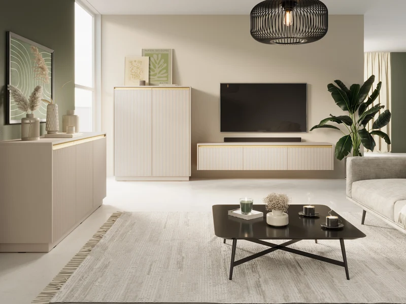 Madia 3 ante in legno laminato Gold 154x72 cm