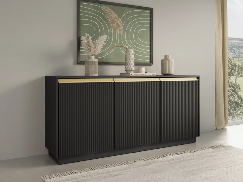 Madia 3 ante in legno laminato Gold 154x72 cm