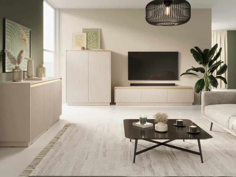 Credenza 2 ante in legno laminato Gold 104x127 cm